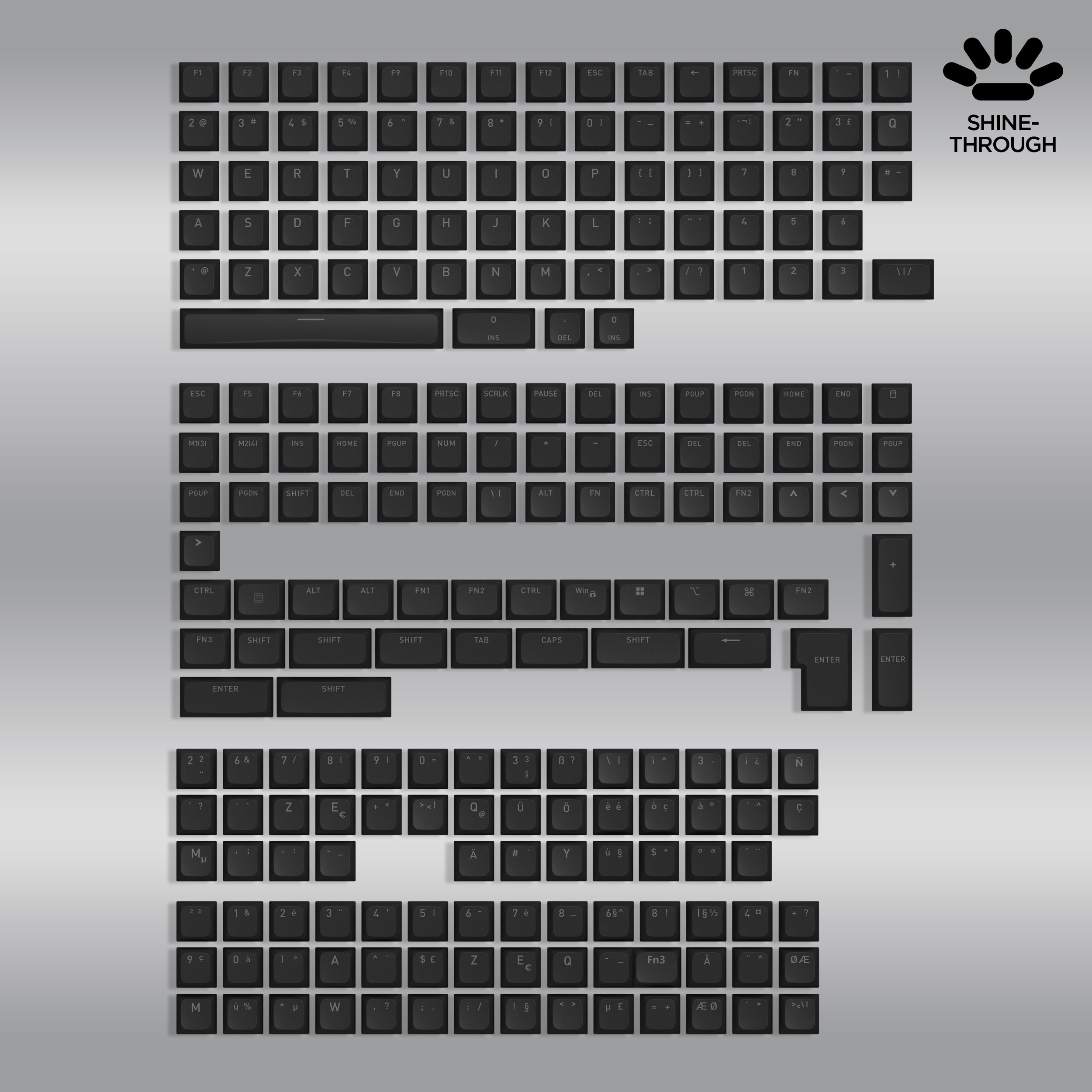 OMA profile PBT Double-shot keycaps full set for ISO / ANSI Layouts with additional localization set