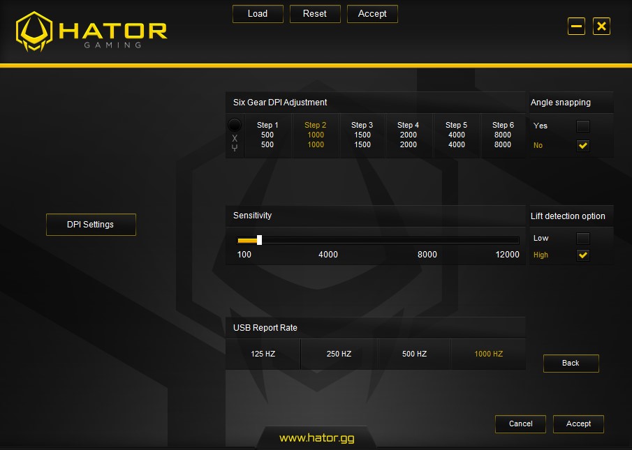 DPI Adjustments in HATOR Gaming Software