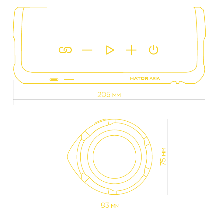 Dimensions of HATOR Aria