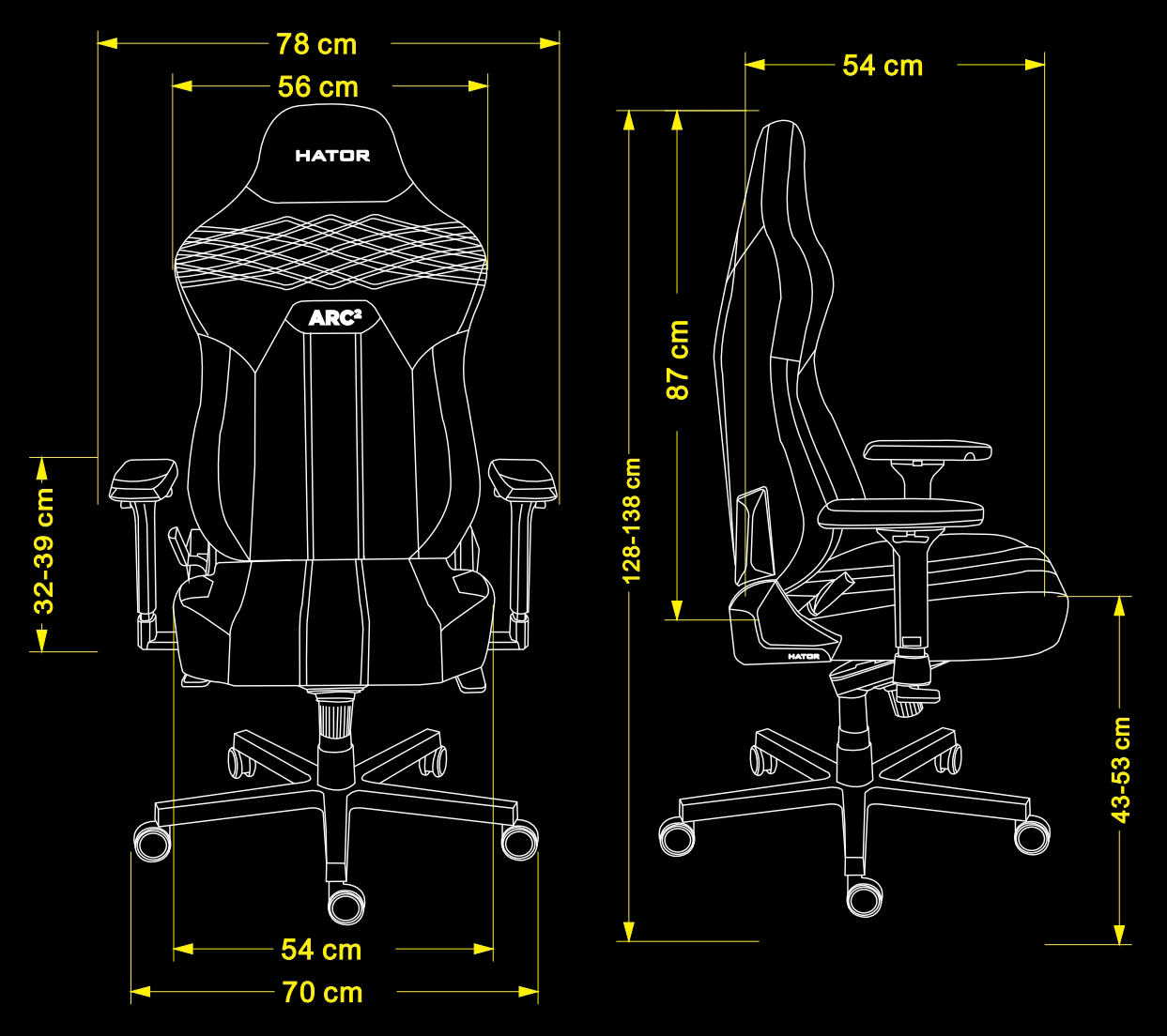 HATOR Arc 2 XL Fabric size