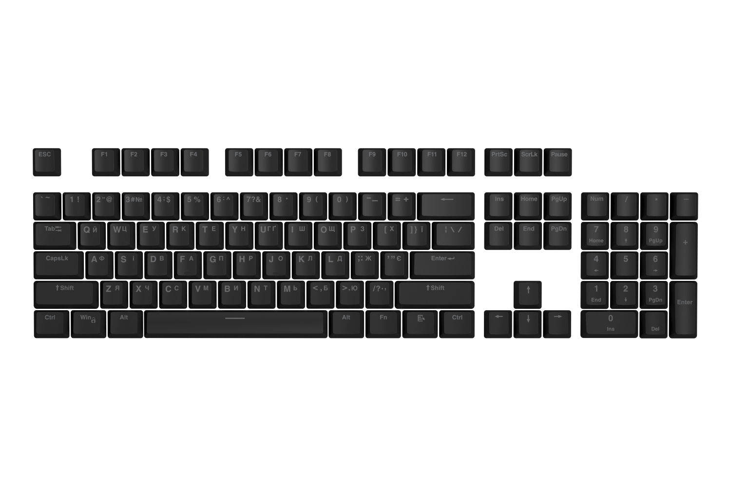 Hator First Ukrainian PBT Keycaps Black image 1