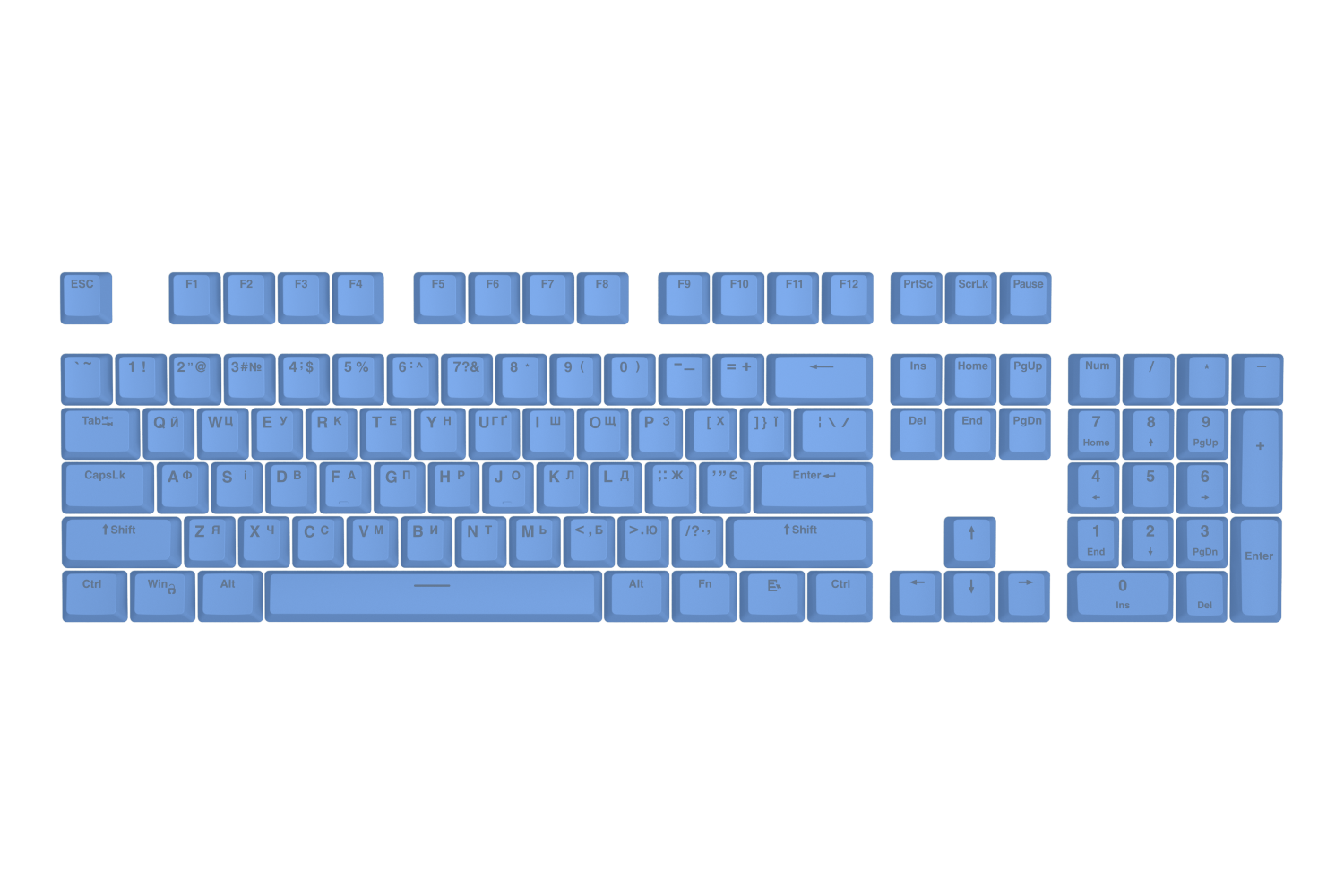 Hator First Ukrainian PBT Keycaps Blue image 1