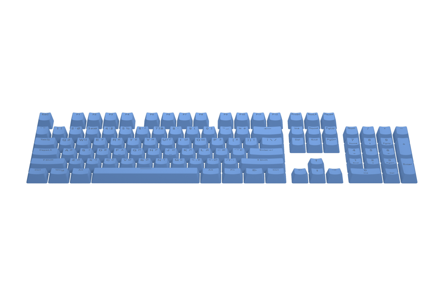 Hator First Ukrainian PBT Keycaps Blue image 2