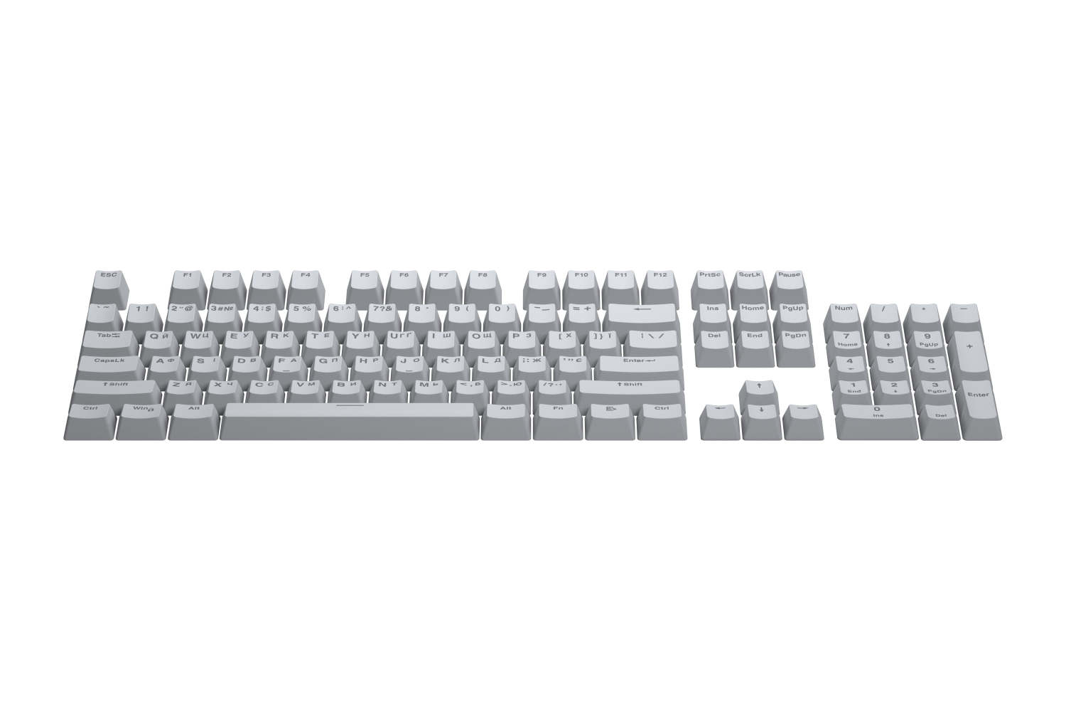 Hator First Ukrainian PBT Keycaps Gray image 2