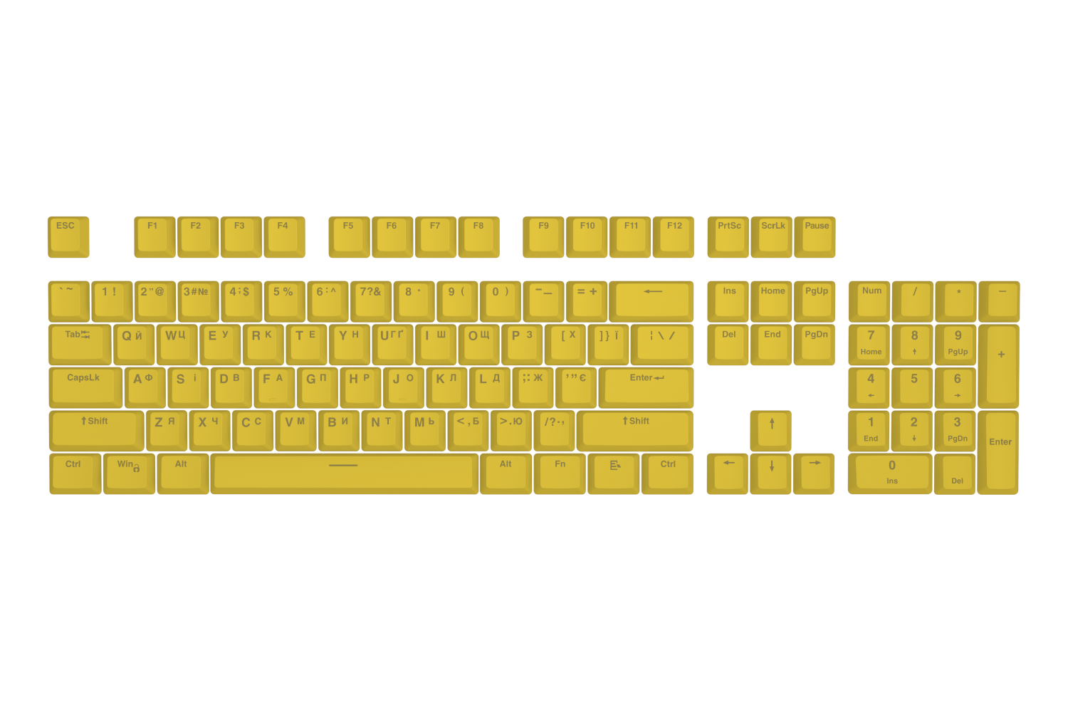 Hator First Ukrainian PBT Keycaps Yellow image 1