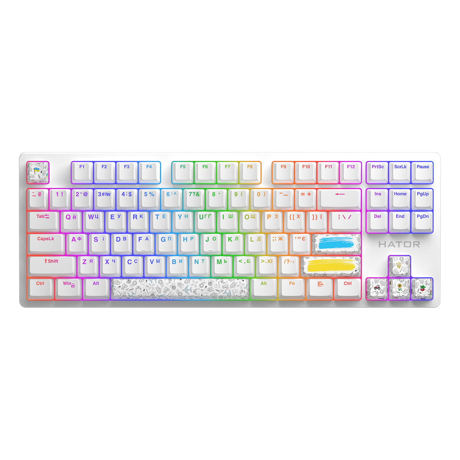 HATOR Set of PBT Keycaps Authentic Edition White image 2