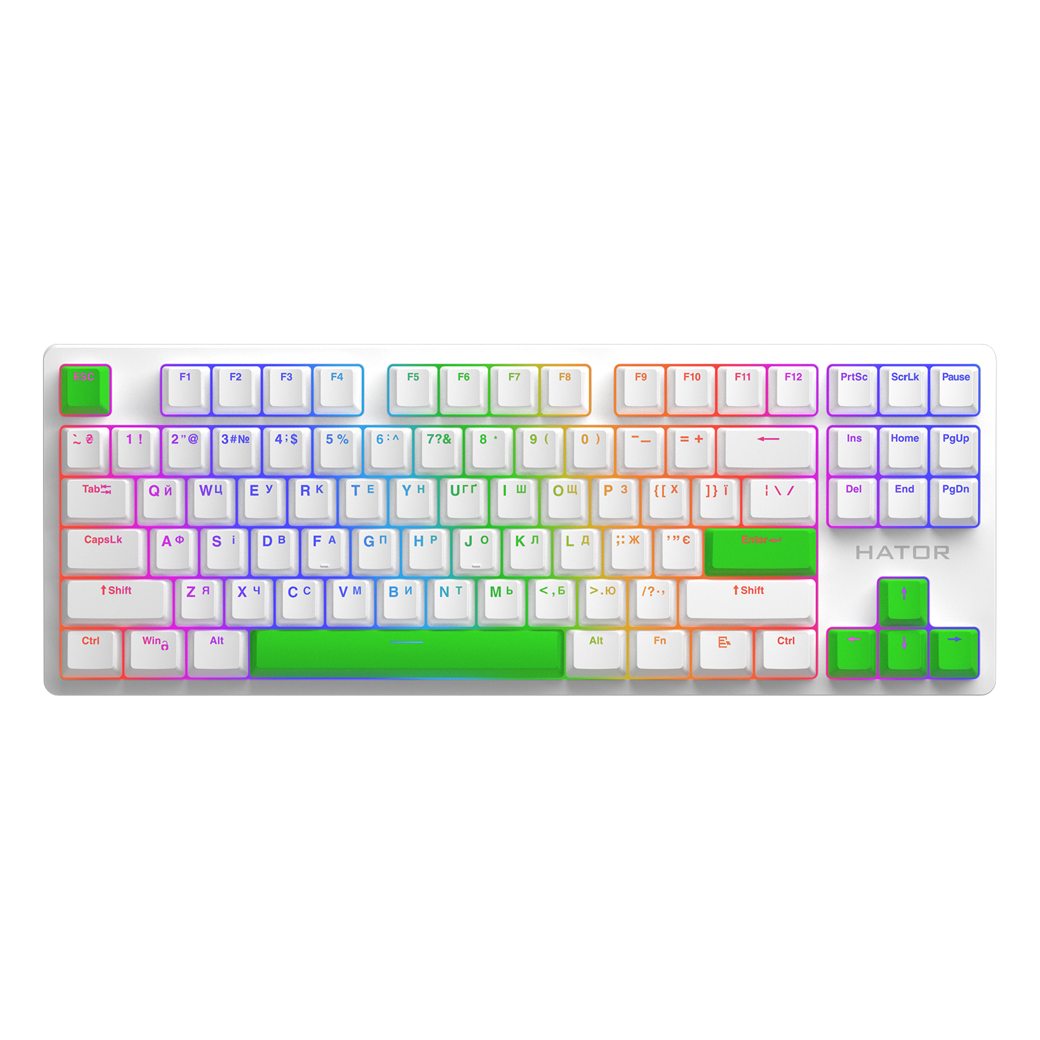 HATOR Set of PBT Keycaps Autograph Edition Lime Green obraz 3