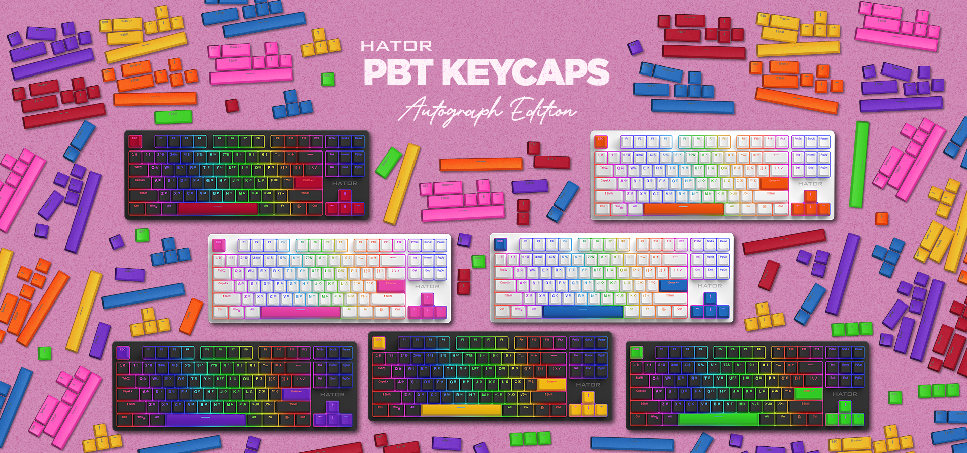 Hator Set of PBT Keycaps Autograph Edition