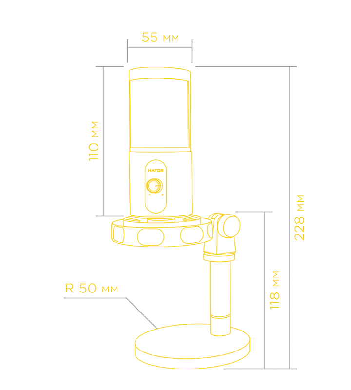 Abmessungen von HATOR Signify RGB